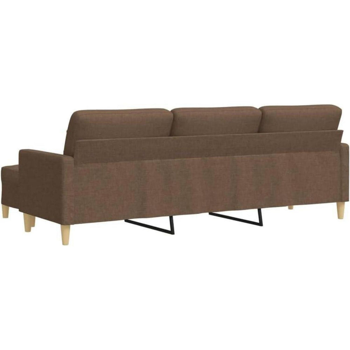 3-Sitzer Sofa mit Hocker, Braun – Schlafsofa 210 cm