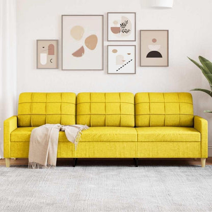 3-Sitzer Sofa Hellgelb – Modernes Polstersofa mit Kissen