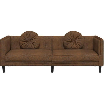 3-Sitzer Couch Modernes Polstersofa mit Samtoptik Braun