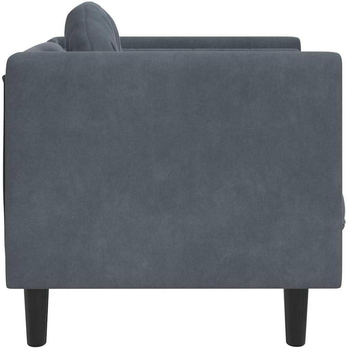 Modernes Samt Sofa 2-Sitzer Dunkelgrau – Bequemes Wohnzimmer Sofa