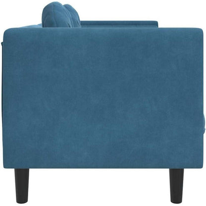 3-Sitzer Samtsofa Blau – Modernes Wohnzimmer Sofa