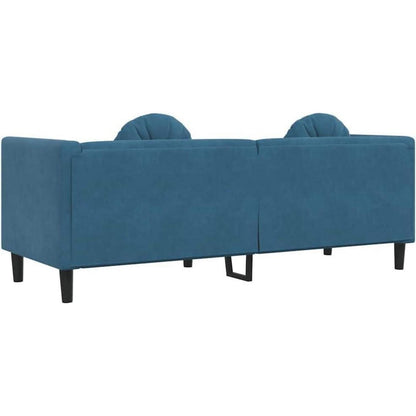 3-Sitzer Samtsofa Blau – Modernes Wohnzimmer Sofa