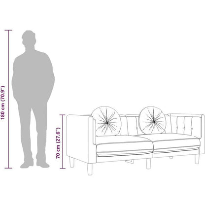 3-Sitzer Samtsofa Blau – Modernes Wohnzimmer Sofa