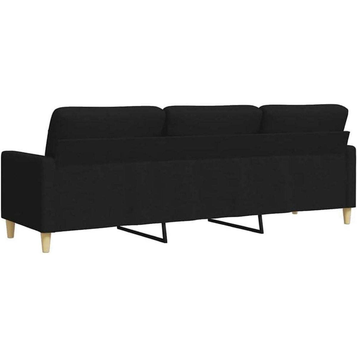 3-Sitzer Sofa mit Schlaffunktion Schwarz 210cm