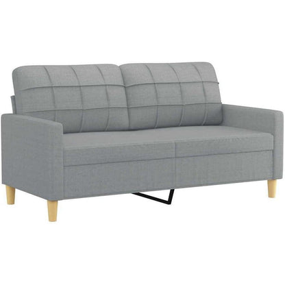2-Sitzer Sofa Hellgrau – Bequemes Polstersofa mit Kissen