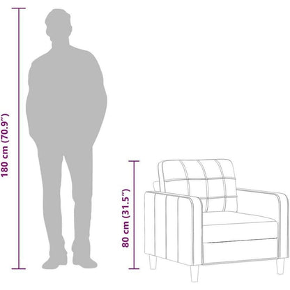 Polstersessel Sofa mit Kissen und Armlehnen, Taupe