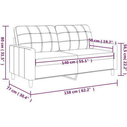 2-Sitzer Sofa Schwarz – Bequemes Polstersofa mit Kissen