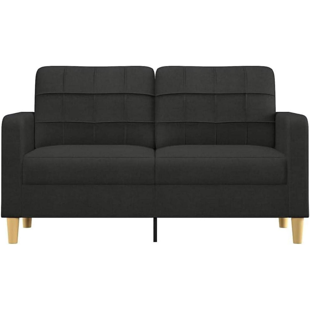 2-Sitzer Sofa Schwarz – Bequemes Polstersofa mit Kissen