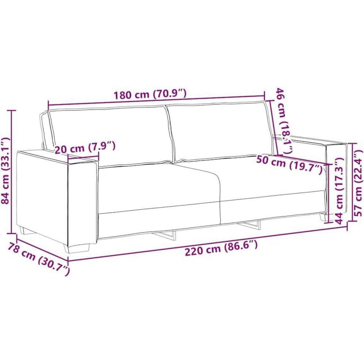 Taupe Stoffsofa 2-Sitzer & 3-Sitzer Set – Komfortabel & Vielseitig