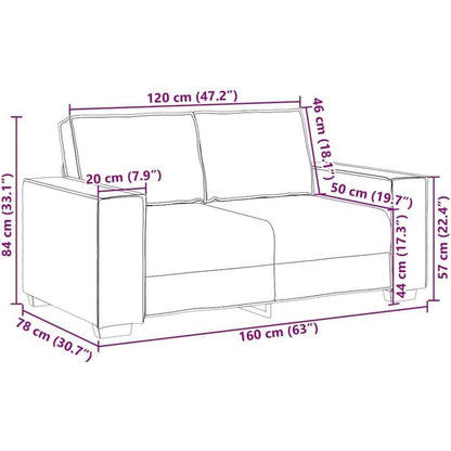 Schwarz Sofa Set: 2-Sitzer & 3-Sitzer Stoff Lounge