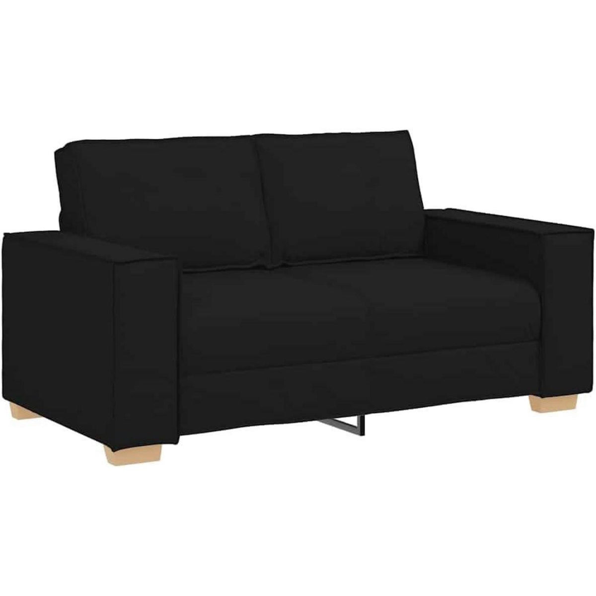 Schwarz Sofa Set: 2-Sitzer & 3-Sitzer Stoff Lounge