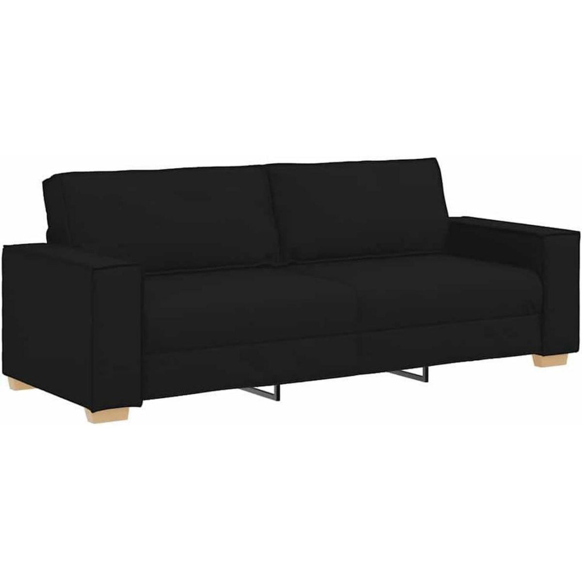 Schwarz Sofa Set: 2-Sitzer & 3-Sitzer Stoff Lounge