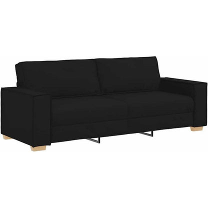 Schwarz Sofa Set: 2-Sitzer & 3-Sitzer Stoff Lounge