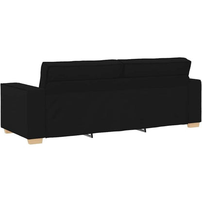Schwarz Sofa Set: 2-Sitzer & 3-Sitzer Stoff Lounge