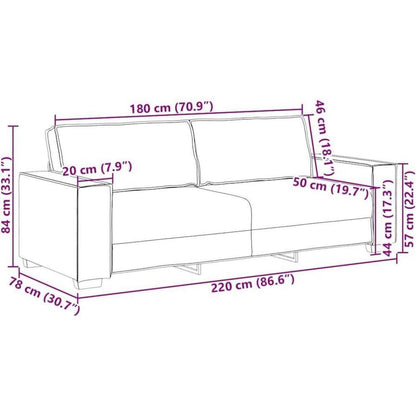 Schwarz Sofa Set: 2-Sitzer & 3-Sitzer Stoff Lounge
