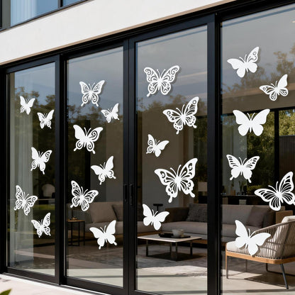 Fensteraufkleber Vogelschutz Schmetterlinge – 24 Stück