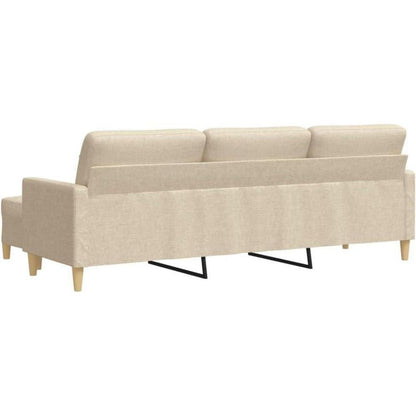 3-Sitzer Sofa mit Hocker & Schlaffunktion – Creme 210cm
