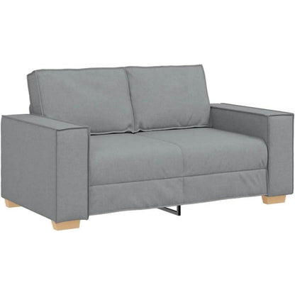 Hellgraues Sofa-Set: 2-Sitzer & 3-Sitzer Stoffsofa