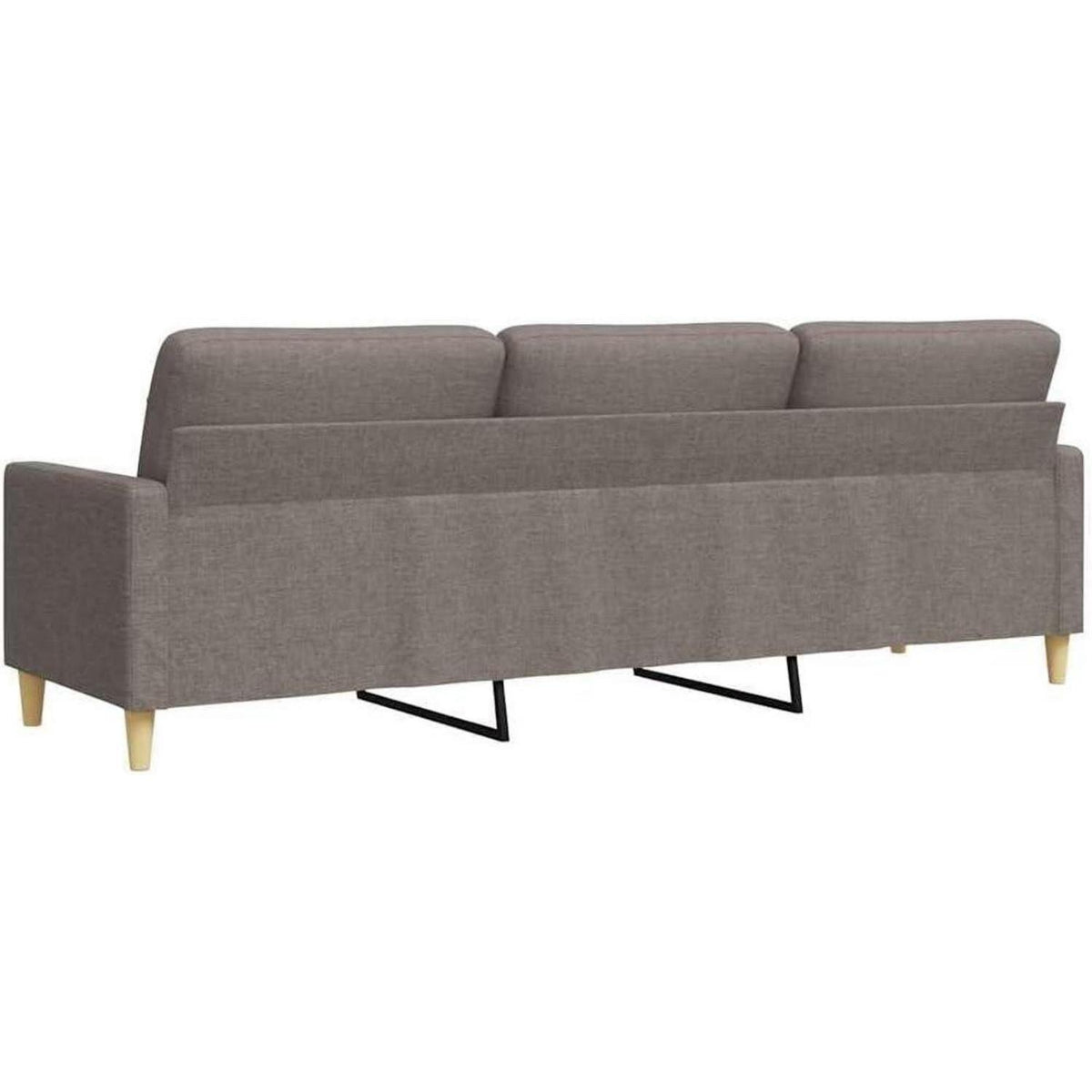 3-Sitzer Sofa Taupe – Bequemes Polstersofa 210 cm mit Kissen