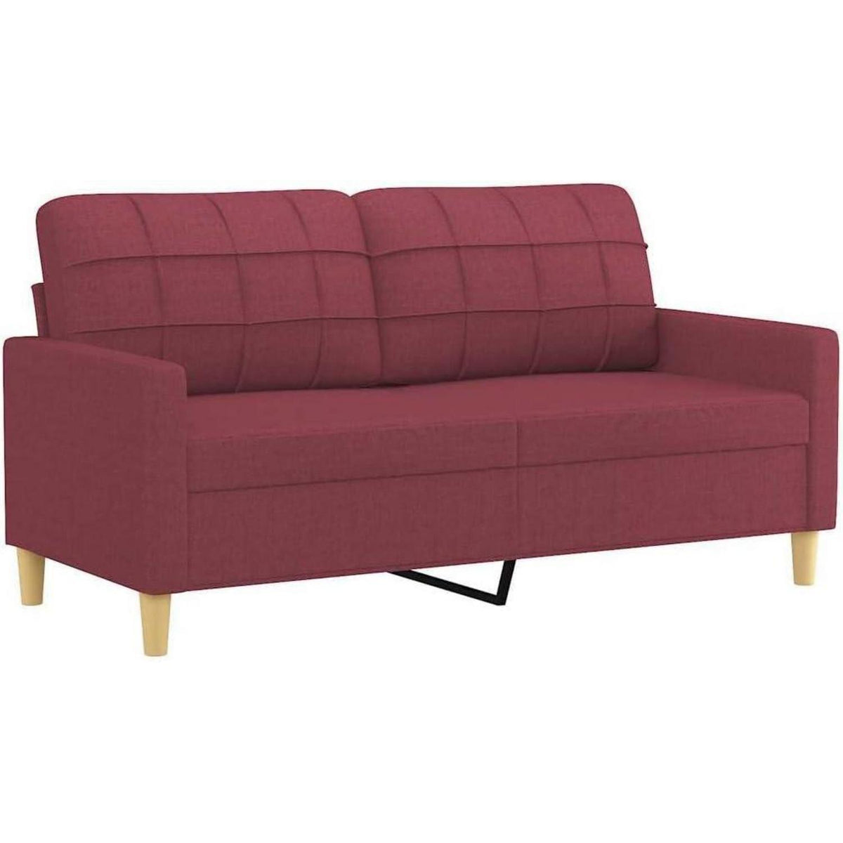 2-Sitzer Sofa Weinrot – Bequemes Polstersofa mit Kissen