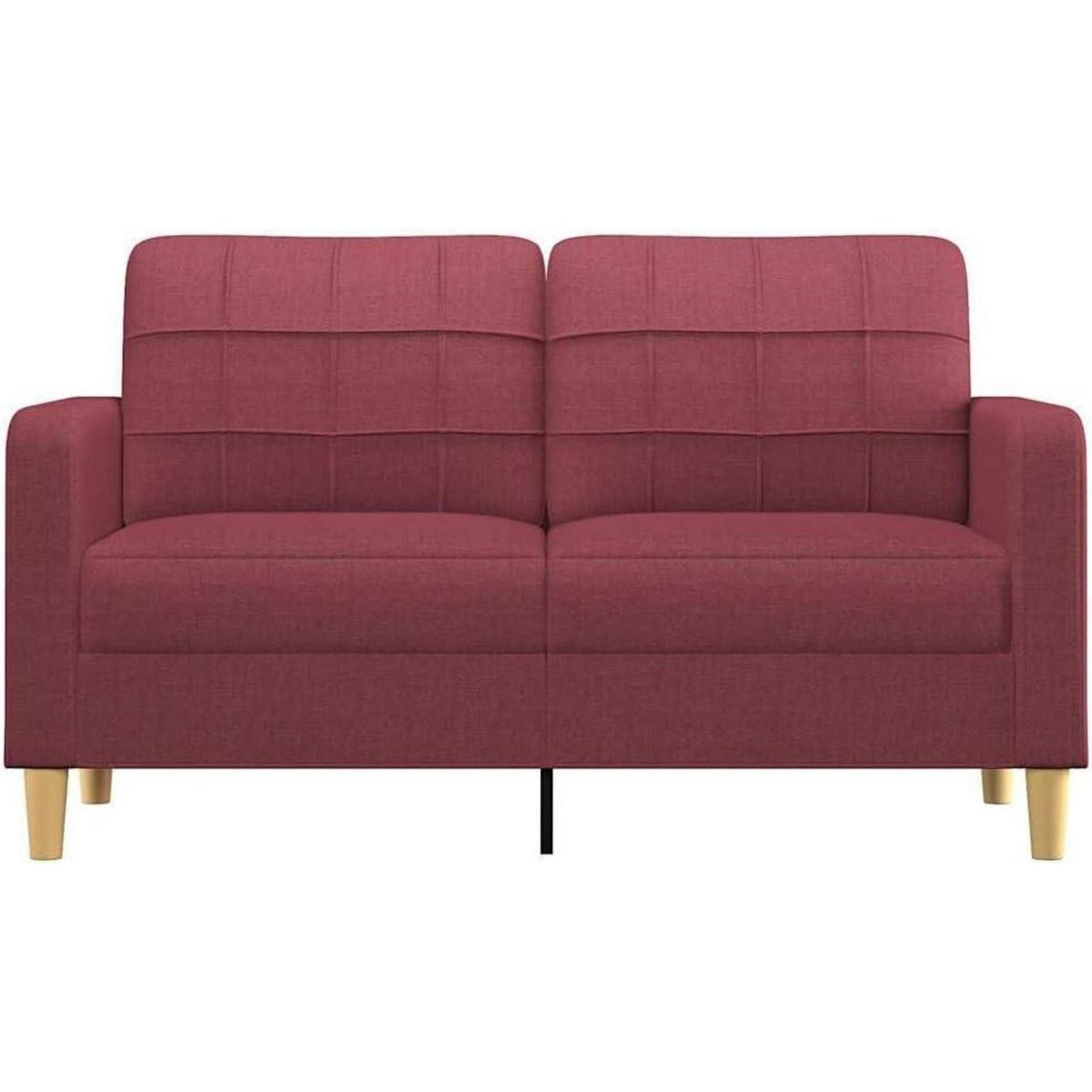2-Sitzer Sofa Weinrot – Bequemes Polstersofa mit Kissen
