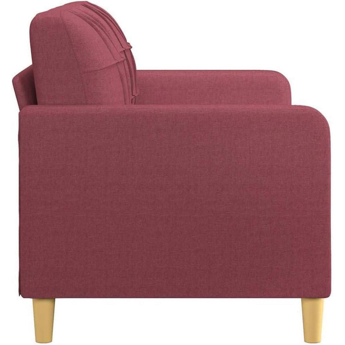 2-Sitzer Sofa Weinrot – Bequemes Polstersofa mit Kissen