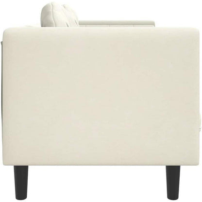 Modernes 2-Sitzer Sofa mit Samtbezug in Creme