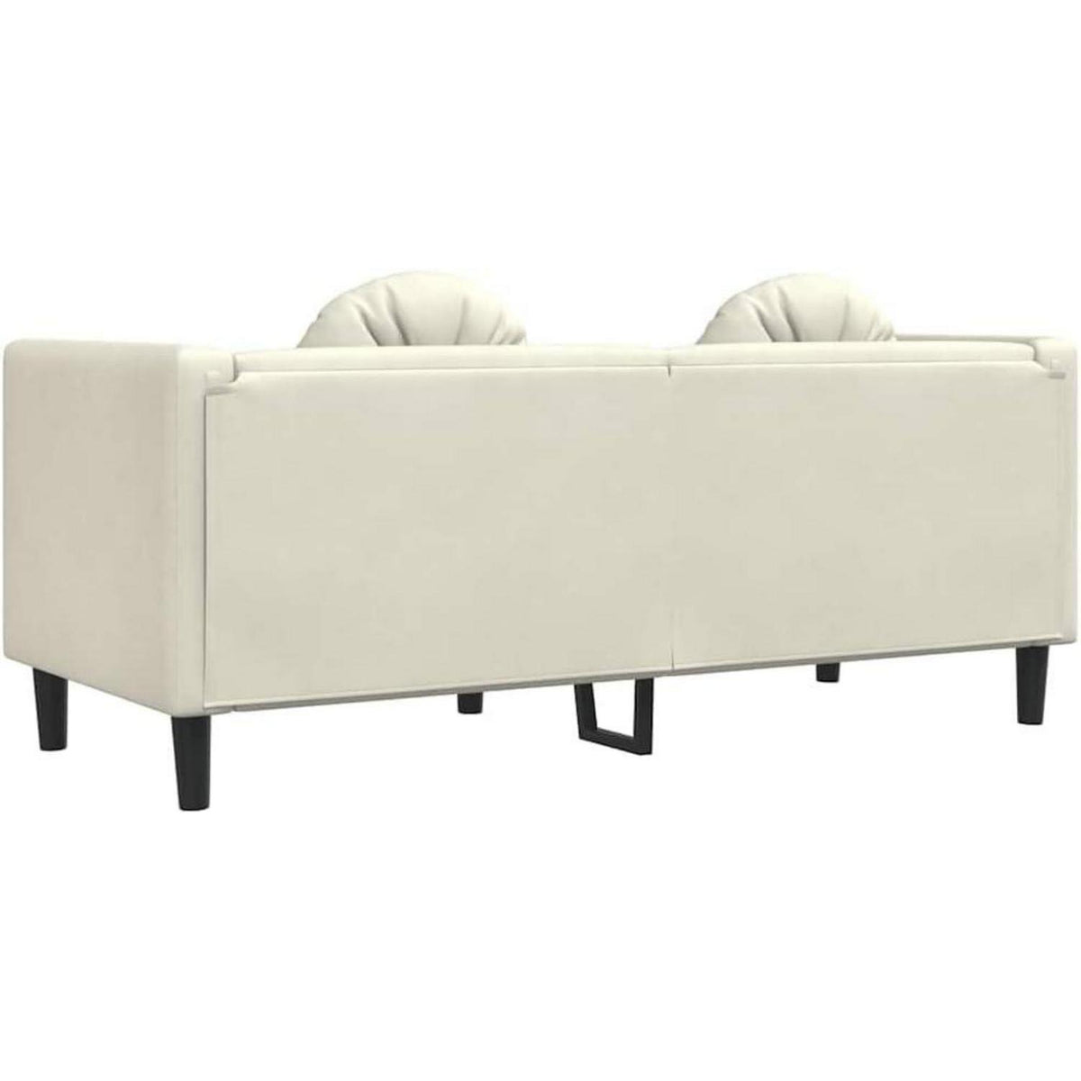 Modernes 2-Sitzer Sofa mit Samtbezug in Creme
