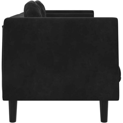 Modernes 3-Sitzer Sofa mit Samtbezug Schwarz
