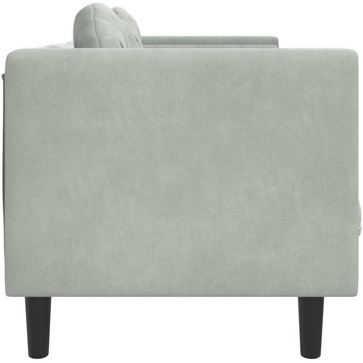 2-Sitzer Sofa Samt Hellgrau – Bequeme Couch für Wohnzimmer