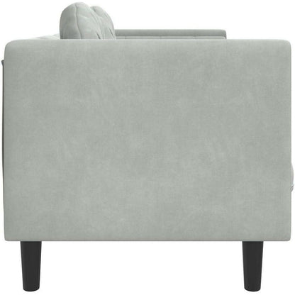 2-Sitzer Sofa Samt Hellgrau – Bequeme Couch für Wohnzimmer
