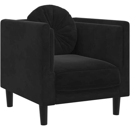Samt Sofa Schwarz – Modernes Wohnzimmer Sofa mit Kissen