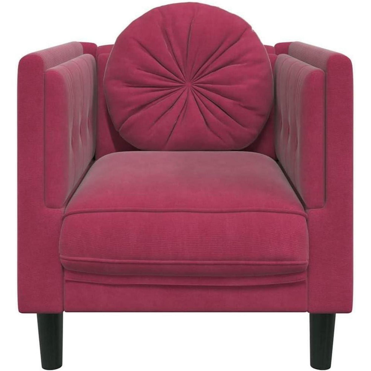 Modernes Samt Sofa 2-Sitzer Weinrot – Bequemes Wohnzimmer Sofa