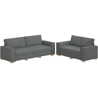 Graues Stoffsofa 2-Sitzer & 3-Sitzer Set – Komfortabel & Robust