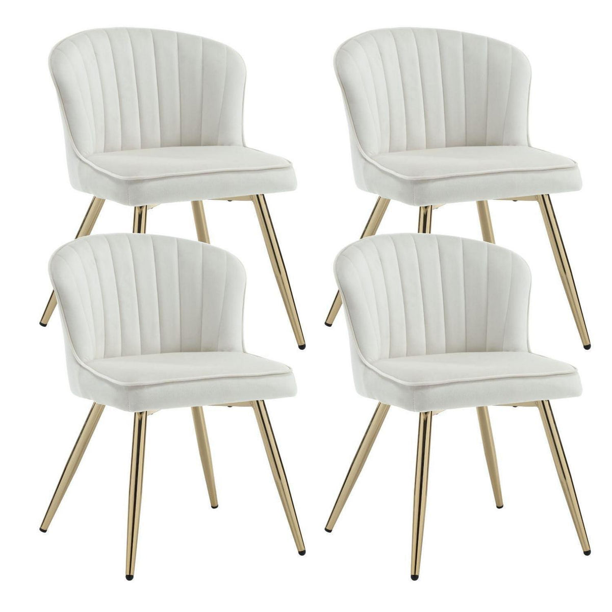 Samt Küchenstühle 4er Set – Beige, Modern & Bequem