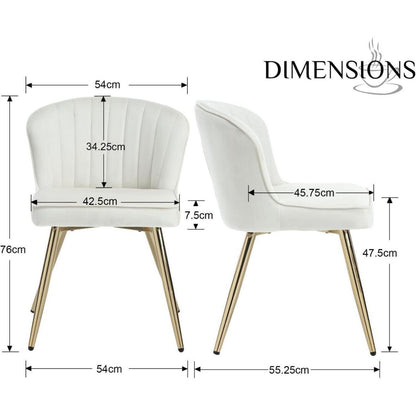 Samt Küchenstühle 4er Set – Beige, Modern & Bequem