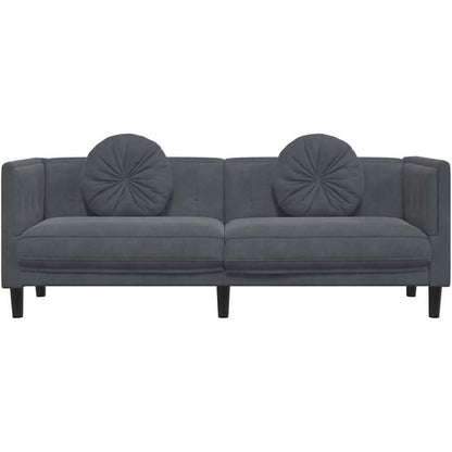 3-Sitzer Sofa Dunkelgrau Samt – Bequeme Couch für Wohnzimmer