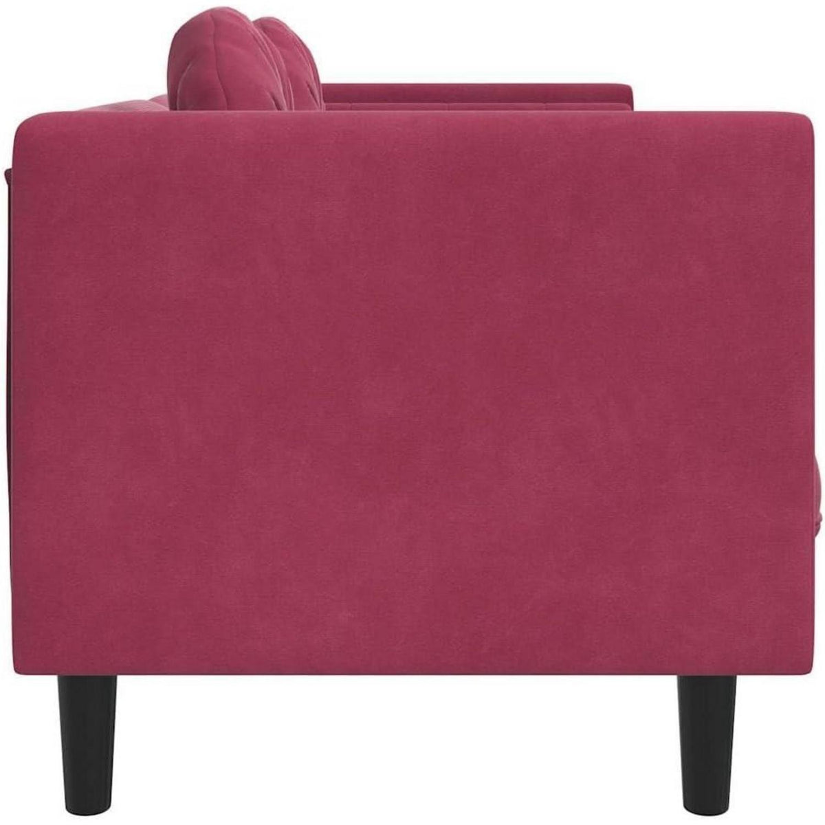 Modernes 3-Sitzer Sofa mit Samtbezug in Weinrot