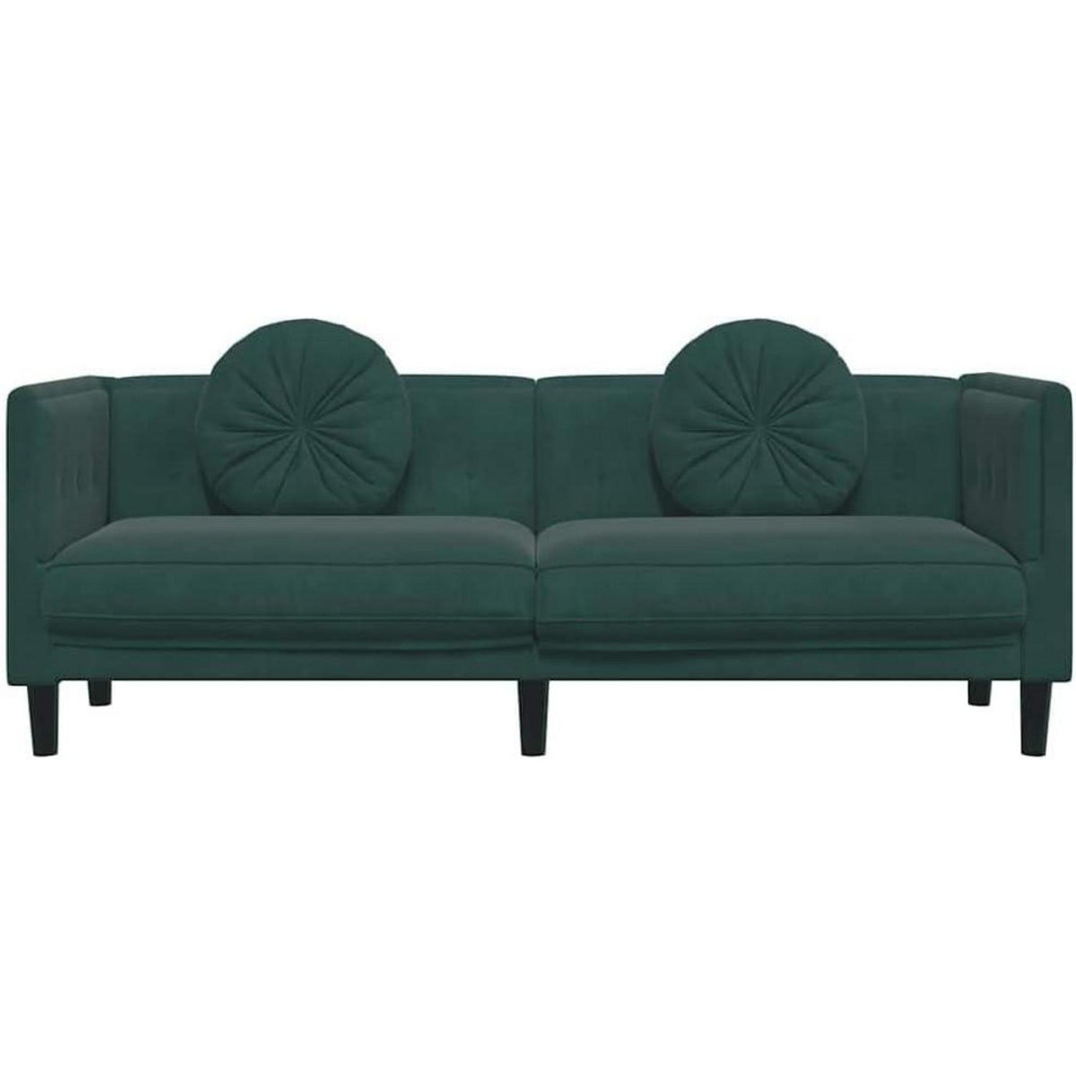 Modernes 3-Sitzer Sofa Dunkelgrün Samt mit Kissen