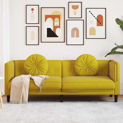 Modernes 3-Sitzer Sofa mit Samtbezug in Gelb