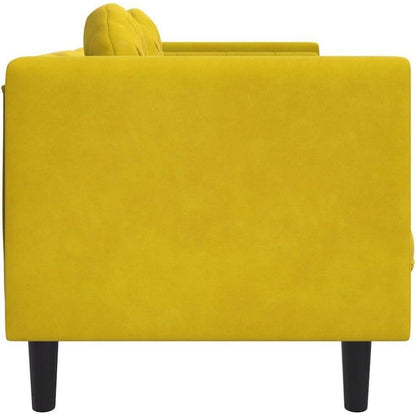 Modernes 3-Sitzer Sofa mit Samtbezug in Gelb