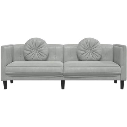 3-Sitzer Samt Sofa Modernes Wohnzimmer Sofa Hellgrau