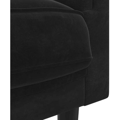 Modernes 2-Sitzer Sofa Schwarz Samt mit Kissen