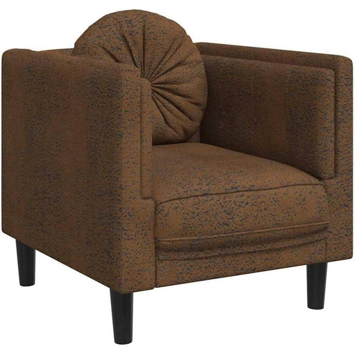 Bequemes Wohnzimmer Sofa mit Kunstleder & Kissen, Braun