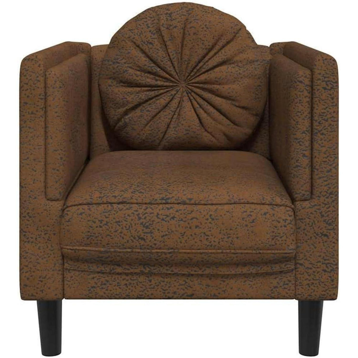 Bequemes Wohnzimmer Sofa mit Kunstleder & Kissen, Braun