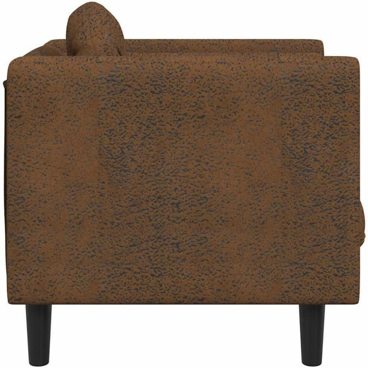 Bequemes Wohnzimmer Sofa mit Kunstleder & Kissen, Braun