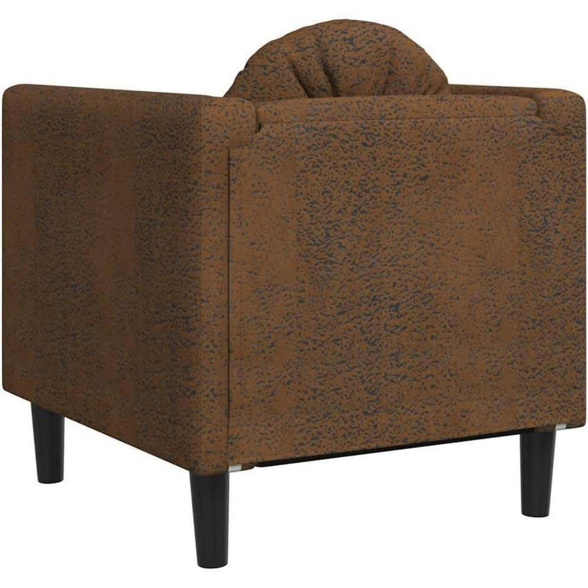 Bequemes Wohnzimmer Sofa mit Kunstleder & Kissen, Braun