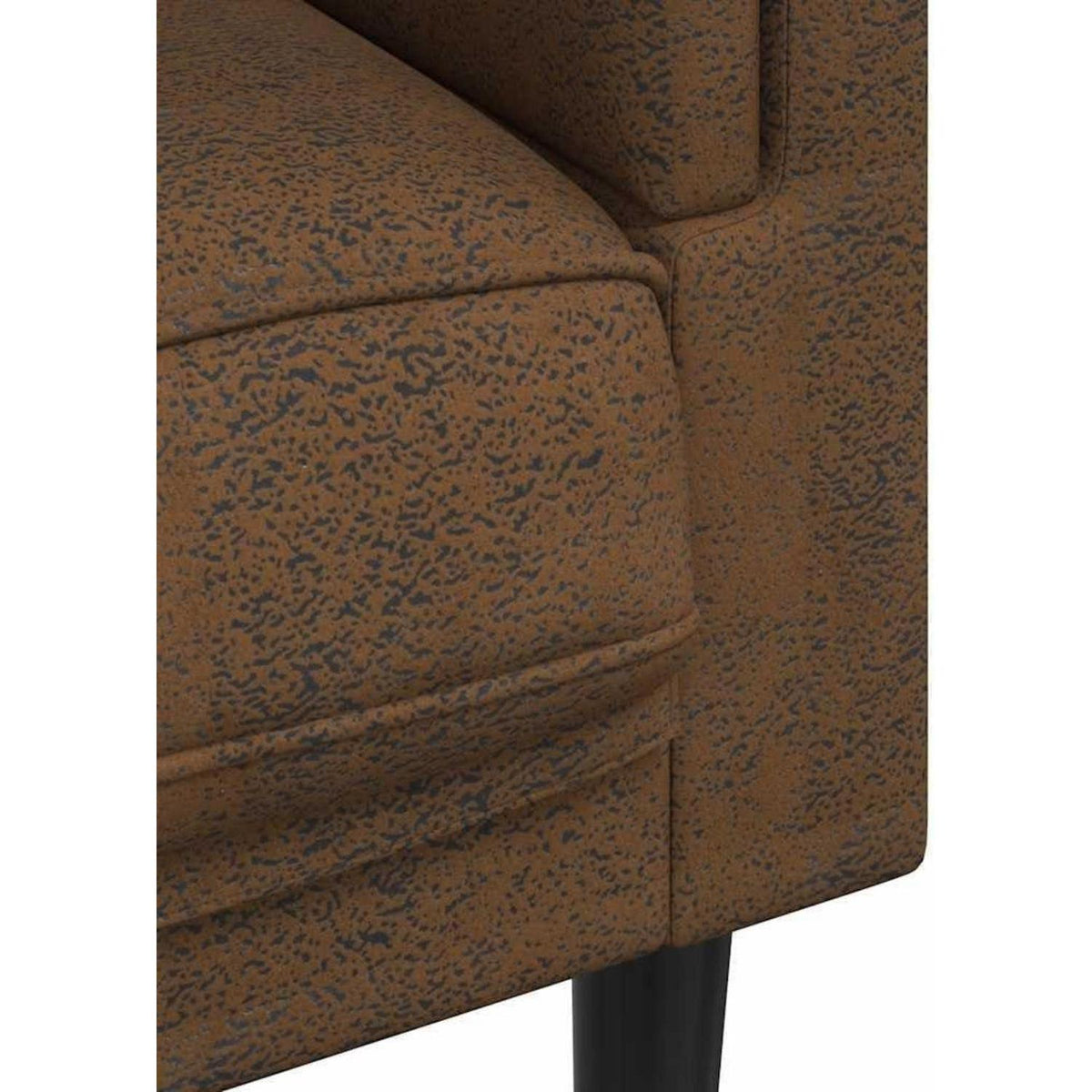 Bequemes Wohnzimmer Sofa mit Kunstleder & Kissen, Braun