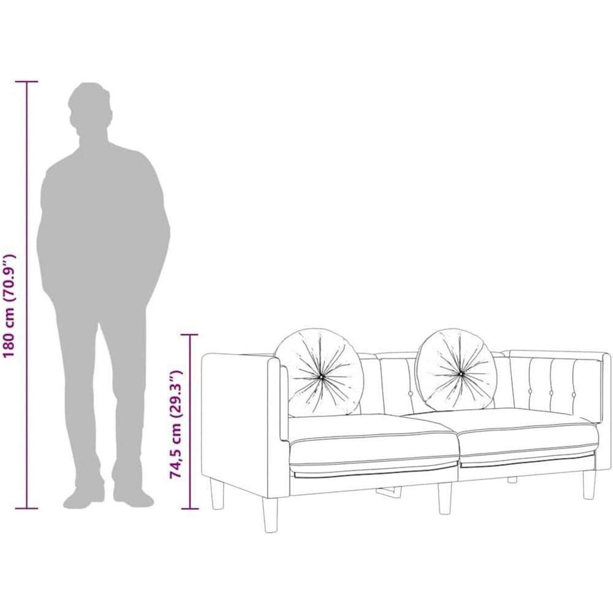 2-Sitzer Sofa Gelb Samt – Bequeme Couch für Wohnzimmer