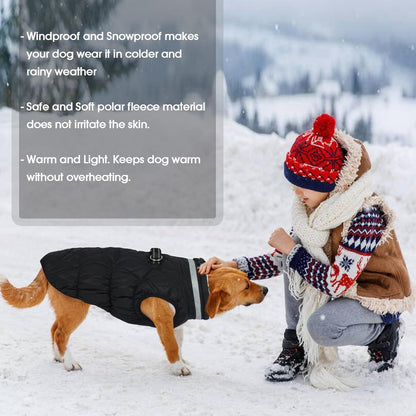 Kuoser Hundemantel Winter Wasserdicht & Winddicht Schwarz XS